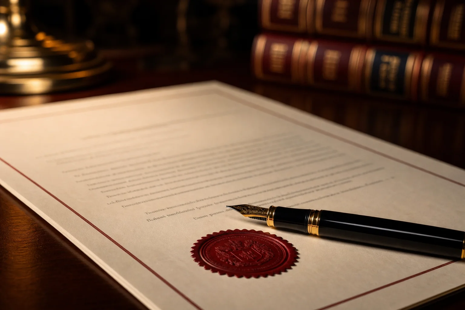Signed legal order document with an embossed seal, representing a QDRO used for dividing retirement accounts in a Florida divorce